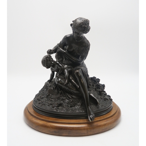 2264 - AFTER CHARLES CUMBERWORTH (FRENCH 1811-1852)Venus clipping cupids wings, bronze in a naturalistic wo... 