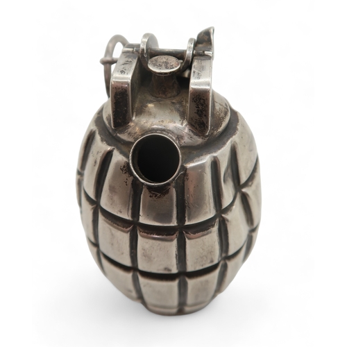 2528 - A GEORGE V NOVELTY SILVER HAND GRENADE CIGAR LIGHTERby Goldsmiths & Silversmiths Co Ltd, London ... 