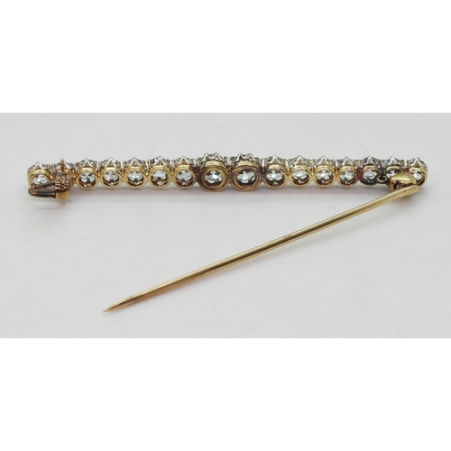 2802 - AN OLD CUT DIAMOND BROOCHset with estimated approx 1.62cts of old cut diamonds, in a classic crown g... 