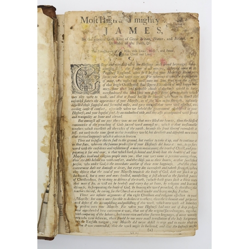 2684 - THE HOLY BIBLEOxford, Printed at the Theater (sic.), 1685, with engraved general title representing ... 