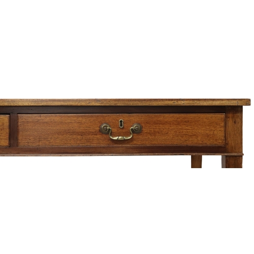 2006 - A LARGE 19TH CENTURY MAHOGANY THREE DRAWER SERVING/BUFFET TABLEon square tapering supports, 80cm hig... 
