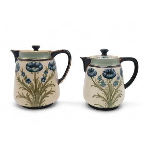 2237 - A WILLIAM MOORCROFT FOR JAMES MACINTYRE & CO FLORIAN WARE HOT WATER JUG AND COVERin Blue Poppies... 