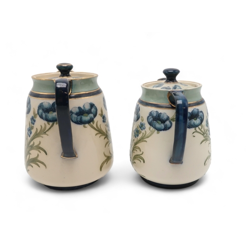 2237 - A WILLIAM MOORCROFT FOR JAMES MACINTYRE & CO FLORIAN WARE HOT WATER JUG AND COVERin Blue Poppies... 