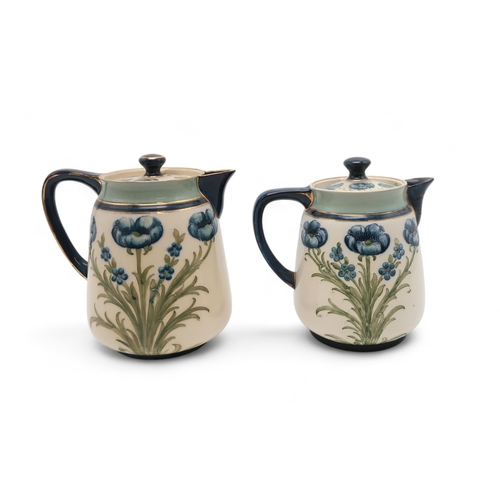 2237 - A WILLIAM MOORCROFT FOR JAMES MACINTYRE & CO FLORIAN WARE HOT WATER JUG AND COVERin Blue Poppies... 