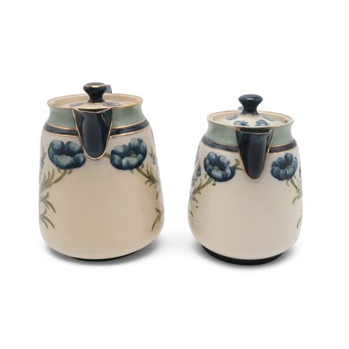 2237 - A WILLIAM MOORCROFT FOR JAMES MACINTYRE & CO FLORIAN WARE HOT WATER JUG AND COVERin Blue Poppies... 