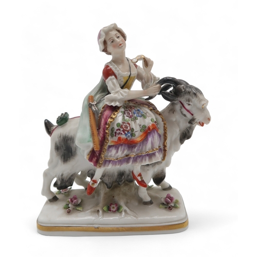 2253 - A PAIR OF FIGURES OF THE WELSH TAILOR AND WIFEafter Meissen examples of Count Bruhl's own tailor, ea... 