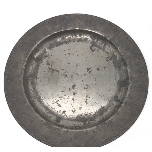 2261 - A COLLECTION OF CHURCH PEWTER CHARGERS, PLATES AND DISHESincluding an example by Robert Whyte of Edi... 