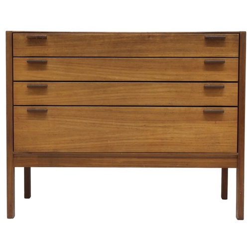 2079 - A MID 20TH CENTURY TEAK MEREDEW SECRETAIRE CHEST with shallow fall front drawer over three further d... 