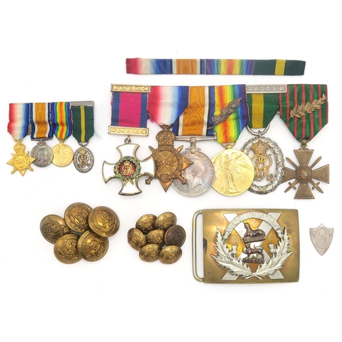 A WW1 DISTINGUISHED SERVICE ORDER (D.S.O.) MEDAL GROUP OF SIX AWARDED TO COLONEL CHARLES EDMONSTOUNE-CRANSTOUN OF COREHOUSE