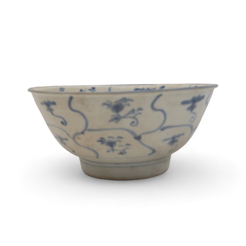 2408 - A TEK SING CARGO BLUE AND WHITE BOWL16cm diameter, Canton plate, 24.5cm diameter, blue and white jar... 