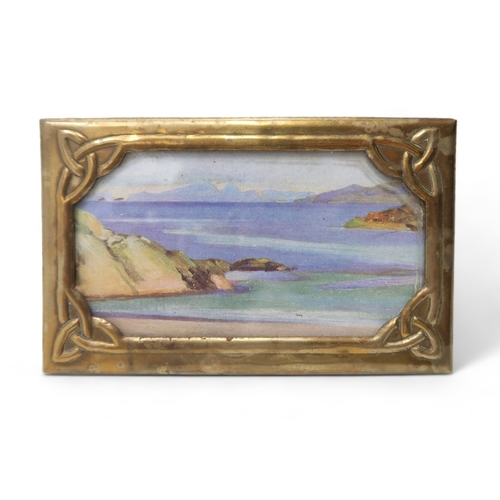 2247 - IAN McCORMICK, IONAA collection of small brass frames, one with a pencil drawing of Iona, together w... 