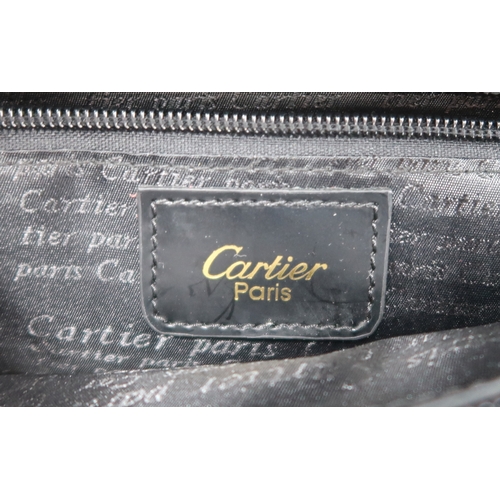 2675 - A BVLGARI PLEATED LEATHER HANDBAGwith twist handles, approx 30 x 35 x 11cm, and a Cartier black pate... 