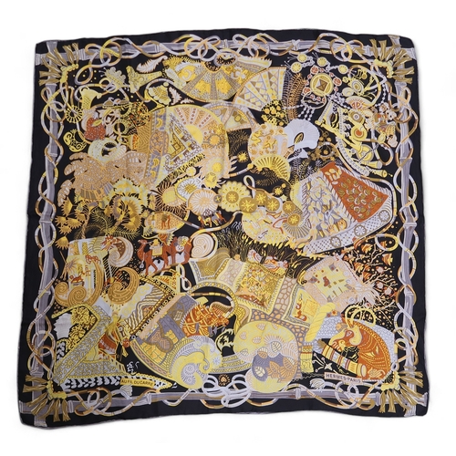 2677 - AN HERMES AU FIL DU CARRE SILK SCARFdesigned by Anne Faivre circa 2011, approx 87 x 87cm, together w... 