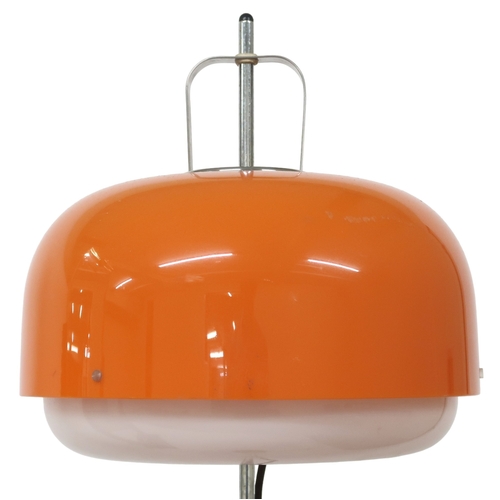 2082 - A MID 20TH CENTURY ITALIAN HARVEY GUZZINI STANDARD LAMP with orange acrylic shade on chromed upright... 