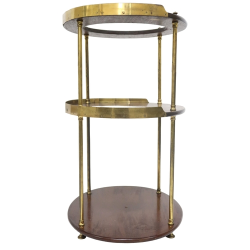 2028 - A SIMILAR PAIR OF EARLY 19TH CENTURY MAHOGANY CAMPAIGN WASHSTANDS top with circular cut-out and bras... 