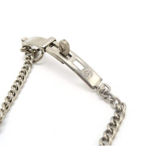 2669A - TWO SMALL WHITE METAL CHAIN-LINK DOG COLLARSCirca-1900, suspending pendants engraved Boby and Penny ... 