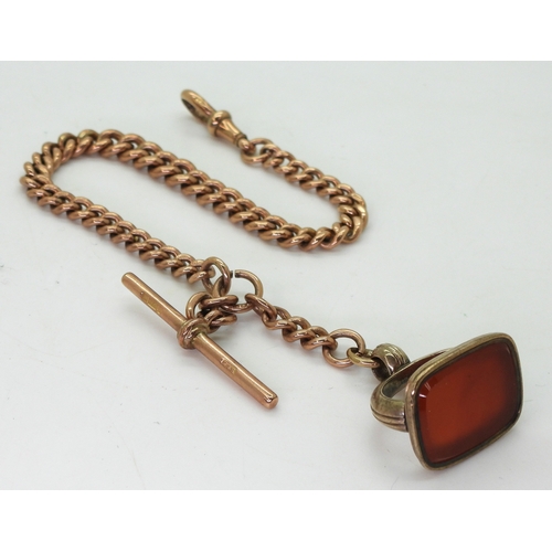 2835 - A 9CT ROSE GOLD FOB CHAINtapering from 7.5mm to 5.5mm, with an overall length of 24cm, hallmarked to... 