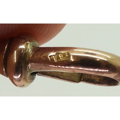 2835 - A 9CT ROSE GOLD FOB CHAINtapering from 7.5mm to 5.5mm, with an overall length of 24cm, hallmarked to... 