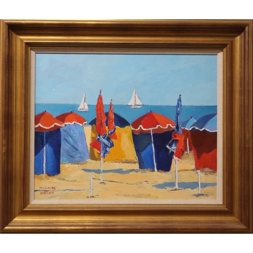 2956 - TOM GARDNER (SCOTTISH CONTEMPORARY)BEACH (NORMANDY)Oil on board, signed lower left, inscribed, 39 x ... 