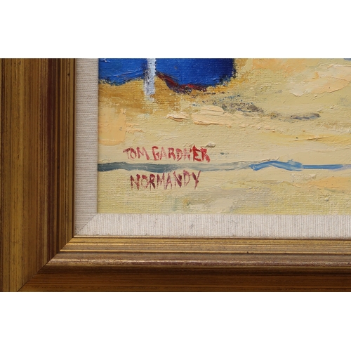 2956 - TOM GARDNER (SCOTTISH CONTEMPORARY)BEACH (NORMANDY)Oil on board, signed lower left, inscribed, 39 x ... 