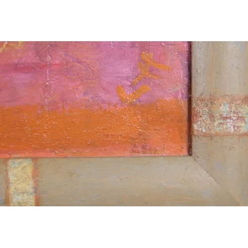 2959 - FLORENCE JAMIESON (SCOTTISH 1925-2019)ORANGESOil on canvas, signed with initials, signed and inscrib... 