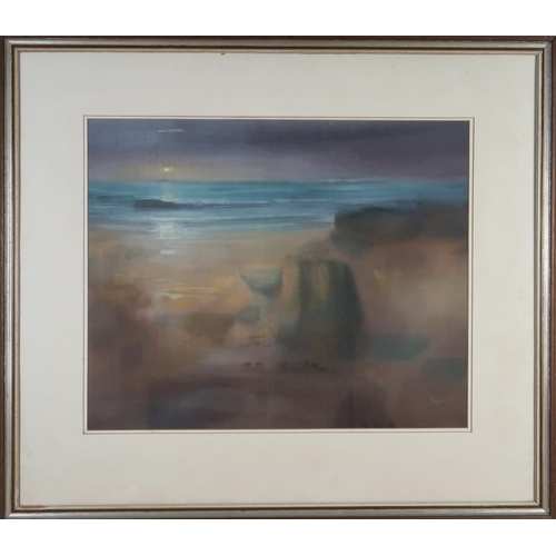 2961 - DANNY FERGUSON RSW RGI (SCOTTISH 1925-1993)SEA EDGEPastel on brown paper, signed 49.5 x 61cm (19.5 x... 