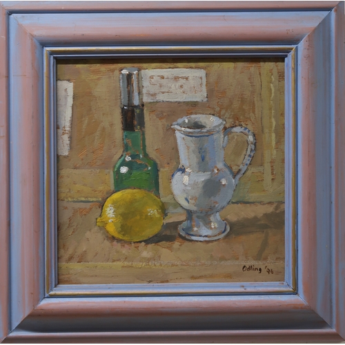 2962 - HENRY EDWARD 'TED' ODLING (BRITISH 1921-2007)STILL LIFE, LEMON AND JUGOil on panel, signed lower rig... 