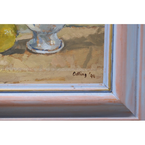 2962 - HENRY EDWARD 'TED' ODLING (BRITISH 1921-2007)STILL LIFE, LEMON AND JUGOil on panel, signed lower rig... 