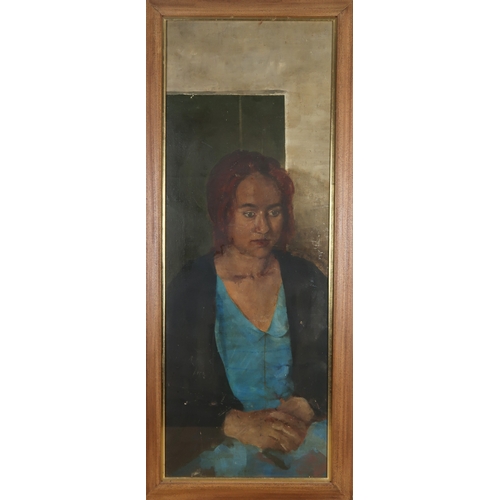 2992 - MARK GILBERT (SCOTTISH b.1969)RUTH Oil on canvas, signed verso, 119.5 x 42.5cm (43 x 16.75