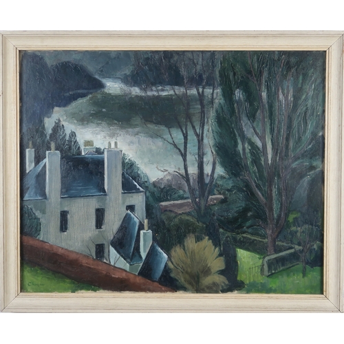 2994 - IAN CHEYNE (SCOTTISH 1895-1955)OVERLOOKING THE SEAOil on board, signed lower left, 47.5 x 59cm (18.5... 