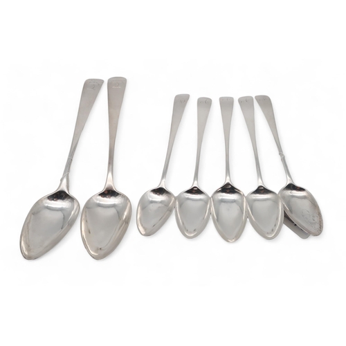 280 - Four Georgian  Scottish silver dessert spoons, by Robert Gray & Sons, Edinburgh 1807, anoth... 