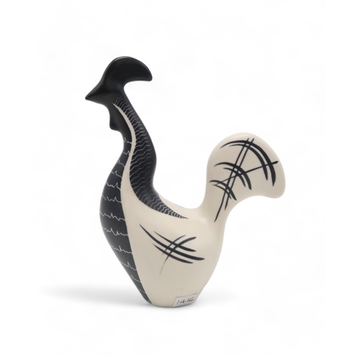 2284 - COLIN MELBOURNE FOR BESWICK  A 1950's figure of a Cockerel, in black and white, model 1416, stylised... 