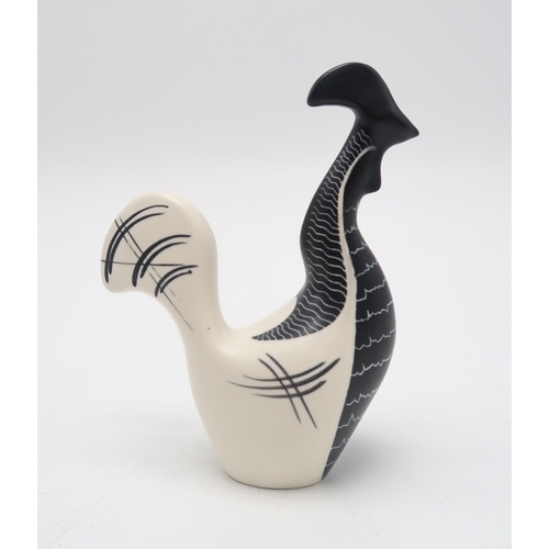 2284 - COLIN MELBOURNE FOR BESWICK  A 1950's figure of a Cockerel, in black and white, model 1416, stylised... 