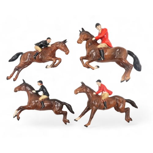 2289 - FOUR BESWICK HUNTING FIGURE WALL PLAQUESincluding models 1505, 1513, 1514 and 1515, largest 23cm lon... 