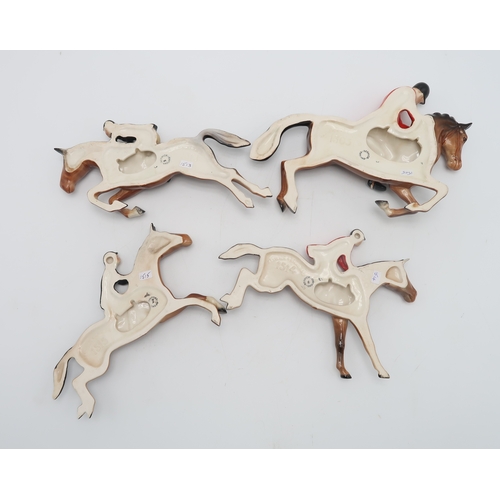 2289 - FOUR BESWICK HUNTING FIGURE WALL PLAQUESincluding models 1505, 1513, 1514 and 1515, largest 23cm lon... 