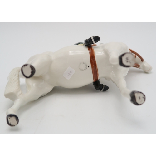 2300 - BESWICK HUNTSWOMAN IN BLACK JACKETon white horse, model 1730