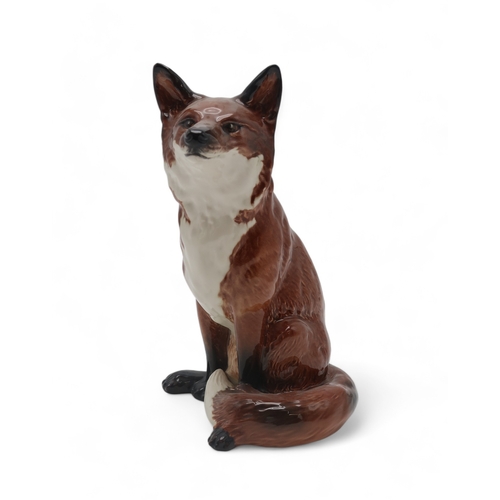 2307 - A LARGE BESWICK FIRESIDE FOXmodel 2348, in naturalistic red/brown, 31cm high