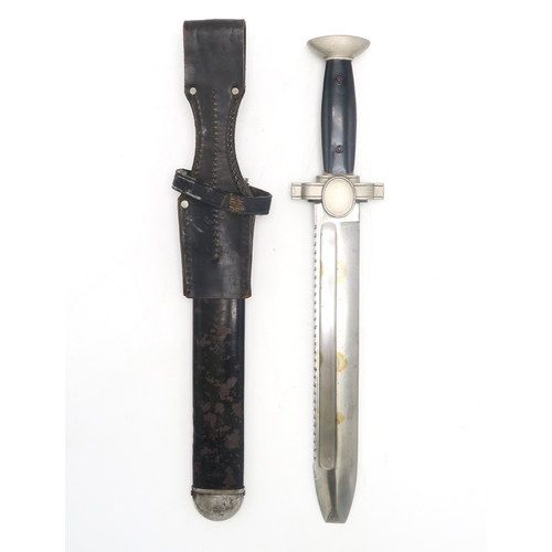 2617 - A WW2 GERMAN THIRD REICH RED CROSS (DRK) DAGGER OR HEWERWith fullered sawback blade measuring approx... 