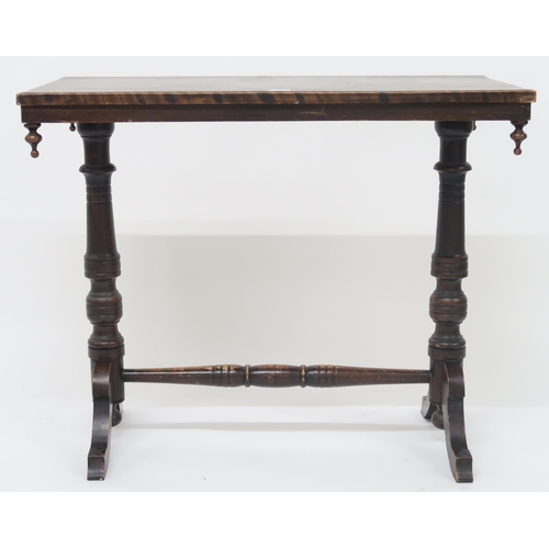 10 - A late Victorian mahogany hall table with rectangular top on turned supports on out swept feet joine... 