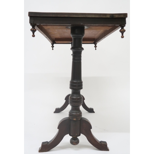 10 - A late Victorian mahogany hall table with rectangular top on turned supports on out swept feet joine... 