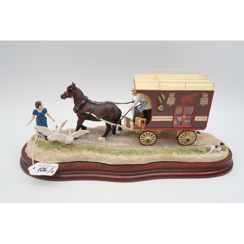 106 - A Border Fine Arts horse drawn bakers van 'Delivered Warm' R. Price Leyburn model No. B0040, by Ray ... 