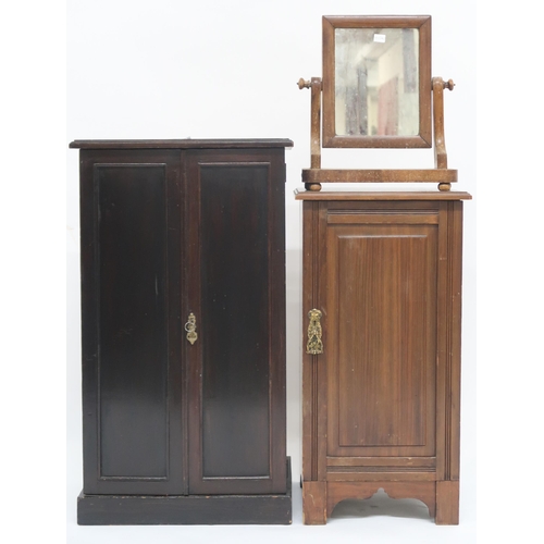 26 - A lot comprising Victorian ebonised two door side cabinet, 82cm high x 47cm wide x 34cm deep, mahoga... 