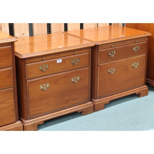 70 - A pair of contemporary Younger two drawer bedside chests, 57cm high x 61cm wide x 46cm deep