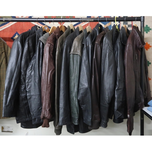 70G - A lot of twelve assorted gents leather coats/jackets (12)