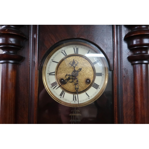 84 - A 20th century after Gustav Becker, Austrian style wall clock with dial bearing Roman numerals, 120c... 