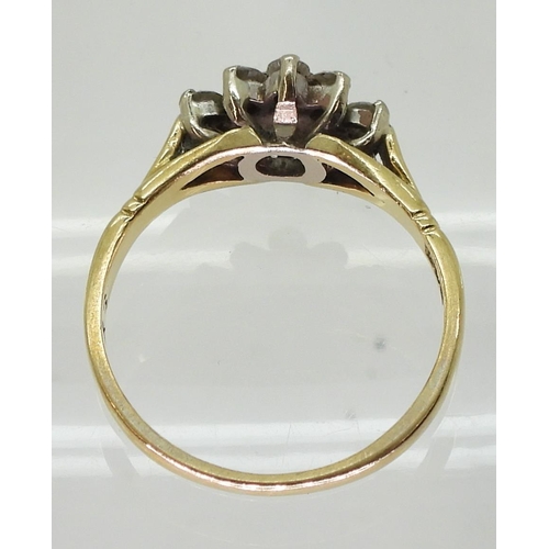 758 - An 18ct gold boat shaped diamond cluster ring, set with estimated approx 0.50cts of brilliant cut di... 