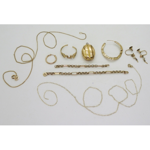 837 - A collection of gold and yellow metal (af) items weight all together 11.6gms