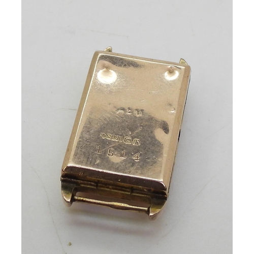 881 - A 9ct cased ladies vintage Swiss watch with Glasgow import marks for 1930, weight with mechanism 7.2... 