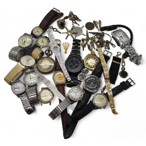 914 - Four Garrard watches one with a silver case, further watches  to include Jowissa, Mido Powerwind, Un... 