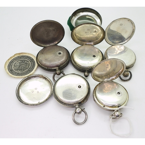 934 - Five silver pocket watches to include a open face pocket watch hallmarked 1872, the movement signed ... 